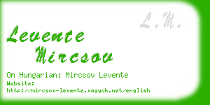 levente mircsov business card